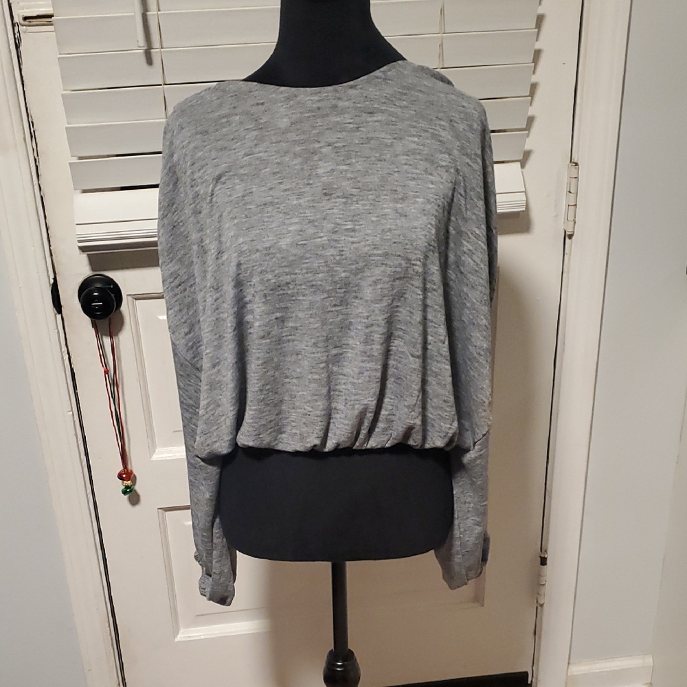 Express Women's Heather Gray Crop Top